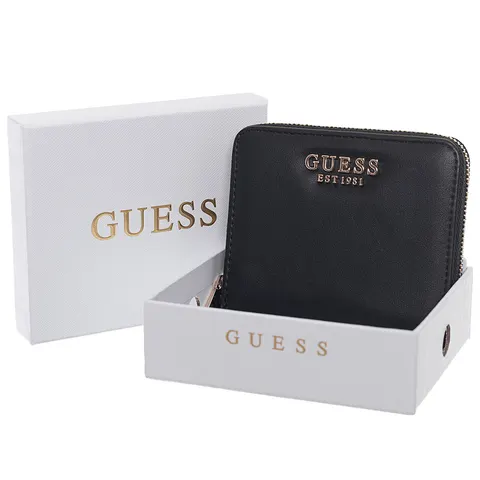 GUESS PORTFEL DAMSKI TALENT SLG SMALL ZIP CZARNY SWNG9669137 BLA