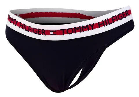 TOMMY HILFIGER STRINGI DAMSKIE MAJTKI THONG NAVY UW0UW02458 DW5 - Rozmiar: XS