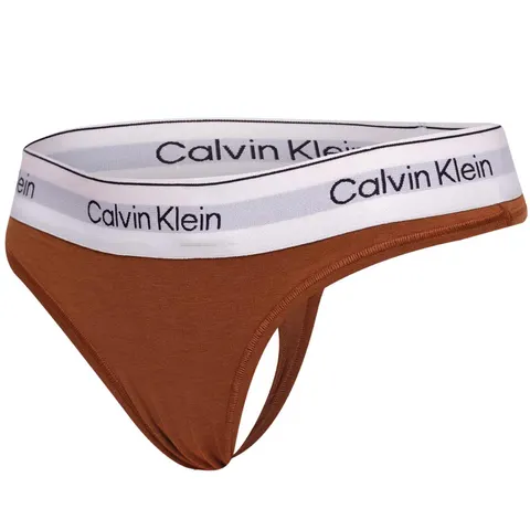 CALVIN KLEIN STRINGI DAMSKIE MAJTKI THONG BRĄZOWE 000QF7050E GP4 - Rozmiar: XS