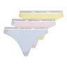 TOMMY HILFIGER STRINGI DAMSKIE MAJTKI 3 PACK THONG (EXT SIZES) RÓŻOWE/ŻÓŁTE/NIEBIESKIE UW0UW04894 0VQ - Rozmiar: S
