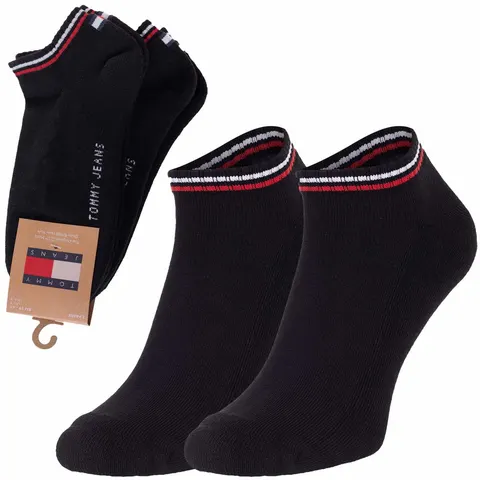TOMMY HILFIGER SKARPETY SKARPETKI STOPKI 2P CZARNE 701228178 003 - Rozmiar: 43-46