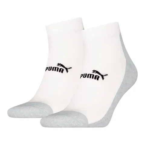 PUMA SKARPETY SKARPETKI STOPKI 2P ELEMENTS UNISEX QUARTER BIAŁO-SZARE 938991 01 - Rozmiar: 43-46