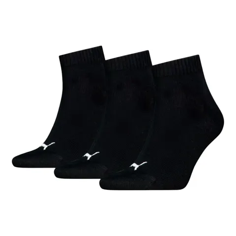 PUMA SKARPETY SKARPETKI STOPKI 3 PARY QUARTER PLAIN CZARNE 938589 06 - Rozmiar: 39-42