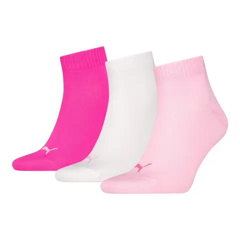 PUMA SKARPETY SKARPETKI STOPKI 3 PARY QUARTER PLAIN RÓŻOWE/BIAŁE 938589 12 - Rozmiar: 35-38