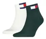 TOMMY HILFIGER SKARPETY SKARPETKI STOPKI 2P BIAŁE/ZIELONE 701228223 014 - Rozmiar: 39-42
