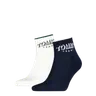 TOMMY HILFIGER SKARPETKI STOPKI TH MEN QUARTER 2P TOMMY BIAŁE/GRANATOWE 701242195 002 - Rozmiar: 43-46