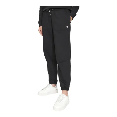 GUESS SPODNIE DAMSKIE DRESOWE GJ TRIANGLE LABEL JO CZARNE W4YB33KC811 JBLK - Rozmiar: S