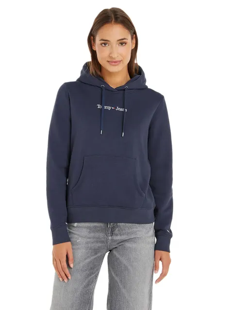 TOMMY HILFIGER BLUZA DAMSKA TJW REG SERIF LINEAR HOODIE GRANATOWA DW0DW14362 C87 - Rozmiar: XS