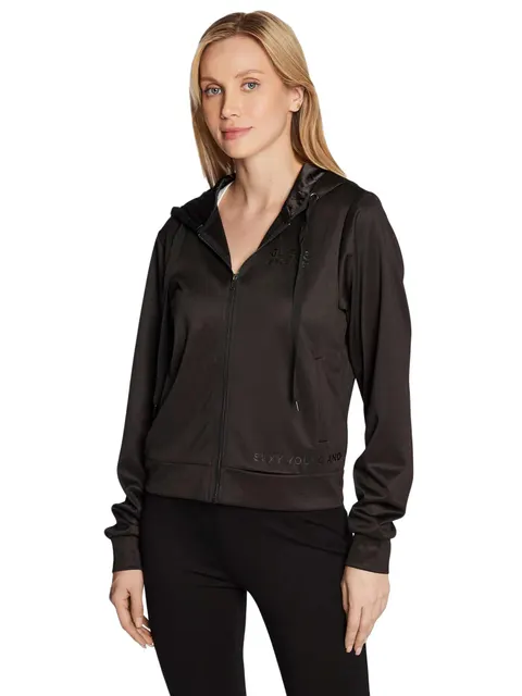 GUESS DAMSKA BLUZA MARTHE SWEATSHIRT CZARNA W2BQ15KB7K2 JBLK - Rozmiar: S