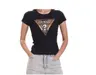 GUESS KOSZULKA DAMSKA T-SHIRT SS CN LEO TRIANGLE TEE CZARNA W5BI28J1314 JBLK - Rozmiar: S