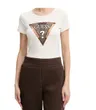 GUESS KOSZULKA DAMSKA T-SHIRT SS CN LEO TRIANGLE TEE ECRU W5BI28J1314 G012 - Rozmiar: L