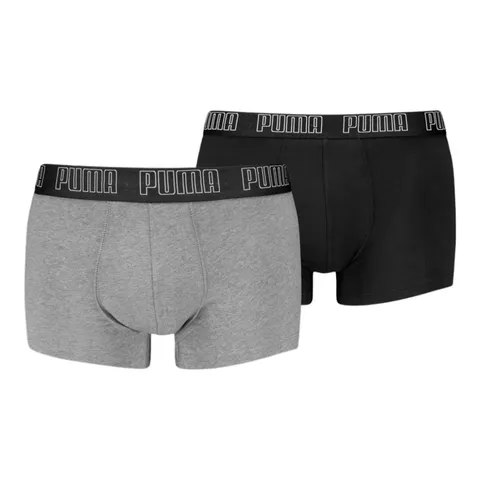 PUMA BOKSERKI MĘSKIE MAJTKI BOXER 2P CZARNE/SZARE 938321 02 - Rozmiar: M