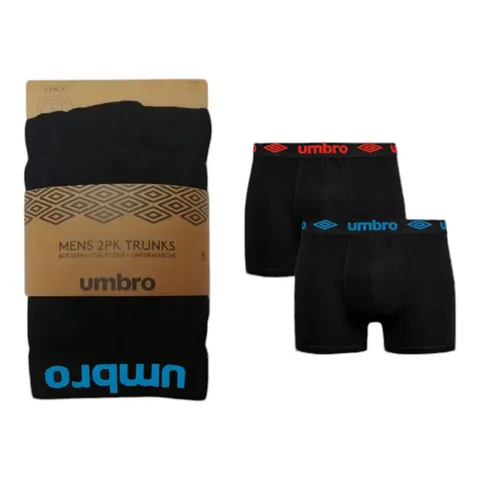 UMBRO BOKSERKI MĘSKIE MAJTKI 2P CZARNE - Rozmiar: M