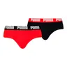 PUMA MAJTKI MĘSKIE SLIPY BRIEF 2P CZARNE/CZERWONE 938322 05 - Rozmiar: M