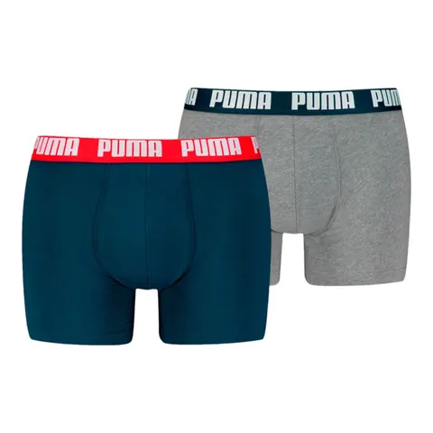 PUMA BOKSERKI MĘSKIE MAJTKI BOXER 2P SZARE/GRANATOWE 938320 05 - Rozmiar: M