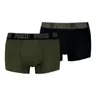 PUMA BOKSERKI MĘSKIE MAJTKI BOXER 2P CZARNE/ZIELONE 938321 08 - Rozmiar: XL