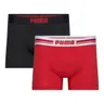 PUMA BOKSERKI MĘSKIE MAJTKI PUMA MEN EVERYDAY PLACED LOGO BOXER 2P CZARNE/CZERWONE 938476 05 - Rozmiar: L