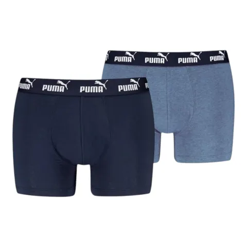 PUMA BOKSERKI MĘSKIE MAJTKI PUMA ELEMENTS MEN BASIC BOXERS 2P GRANATOWE/JEANS 938753 10 - Rozmiar: XL