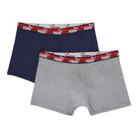 PUMA BOKSERKI MĘSKIE MAJTKI BOXER 2P SZARE/GRANATOWE 938749 02 - Rozmiar: L