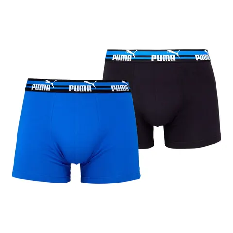 PUMA BOKSERKI MĘSKIE MAJTKI BOXER 2P NIEBIESKIE/CZARNE 938749 01 - Rozmiar: M