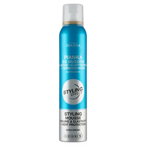 JOANNA STYLING EFFECT Pianka do włosów OBJĘTOŚĆ, ELASTYCZNOŚĆ+TERMOOCHRONA, 150 ml