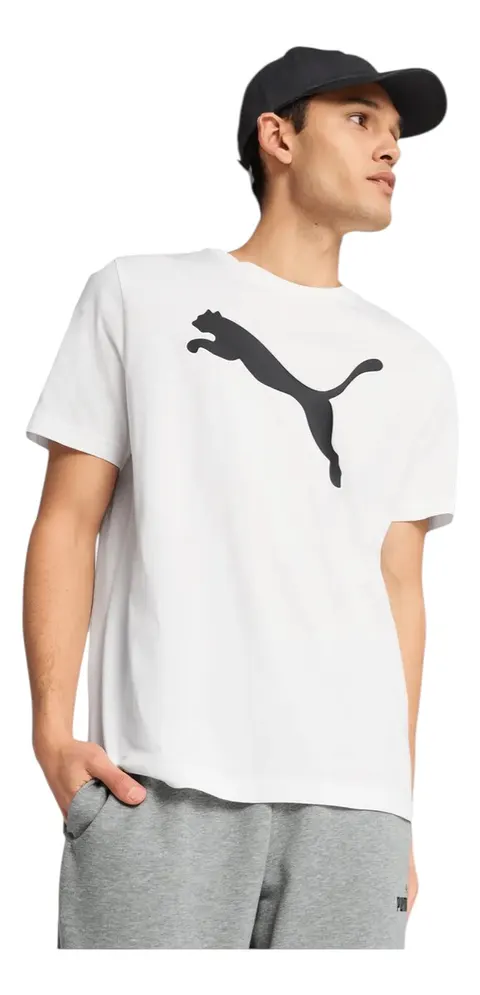 PUMA MĘSKA KOSZULKA T-SHIRT ESS TEE BIAŁA 682536 02 - Rozmiar: M
