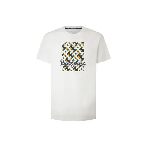 PEPE JEANS KOSZULKA MĘSKA T-SHIRT WARREN FUTURE ECRU PM509118 803 - Rozmiar: M