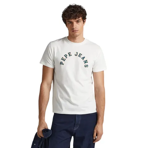 PEPE JEANS KOSZULKA MĘSKA T-SHIRT WESTEND TEE FUTURE ECRU PM509124 803 - Rozmiar: L