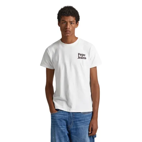 PEPE JEANS KOSZULKA MĘSKA T-SHIRT KODY FUTURE ECRU PM509113 803 - Rozmiar: L