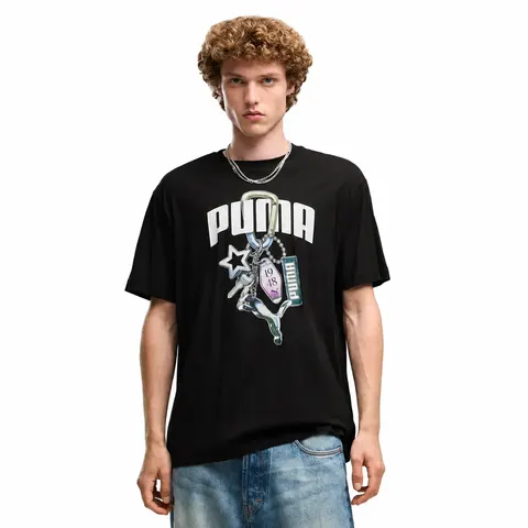 PUMA KOSZULKA MĘSKA T-SHIRT GRAPHICSS RELAXED EXECUTION TEE PUMA CZARNA 694364 01 - Rozmiar: M