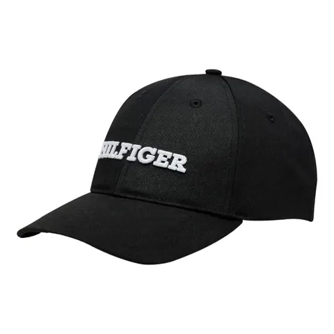 TOMMY HILFIGER CZAPKA Z DASZKIEM TH MONOTYPE CANVAS 6 PANEL CAP CZARNA AM0AM12043 BDS