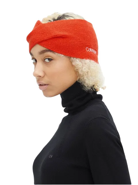 CALVIN KLEIN OPASKA NA GŁOWĘ ESSENTIAL KNIT HEADBAND GRAPEFRUIT K60K608656 SNX