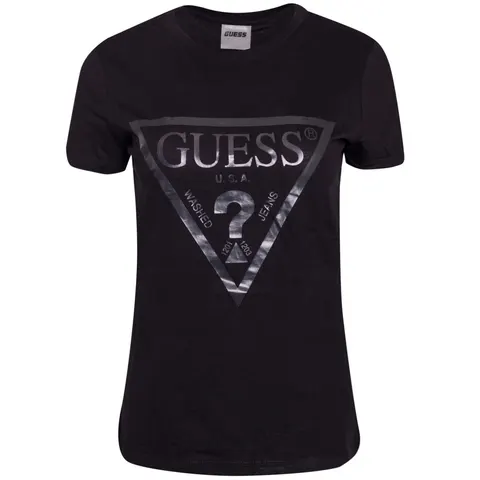 GUESS KOSZULKA DAMSKA T-SHIRT ADELE SS CN TEE BLACK V2YI07K8HM0 JBLK - Rozmiar: S