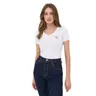 GUESS KOSZULKA DAMSKA T-SHIRT SS VN MINI TRIANGLE BIAŁA W2YI45J1314 G011 - Rozmiar: XS