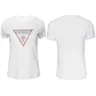 GUESS KOSZULKA DAMSKA T-SHIRT TRIANGLE RHINESTONES BIAŁA E5GI08J1314 G011 - Rozmiar: M