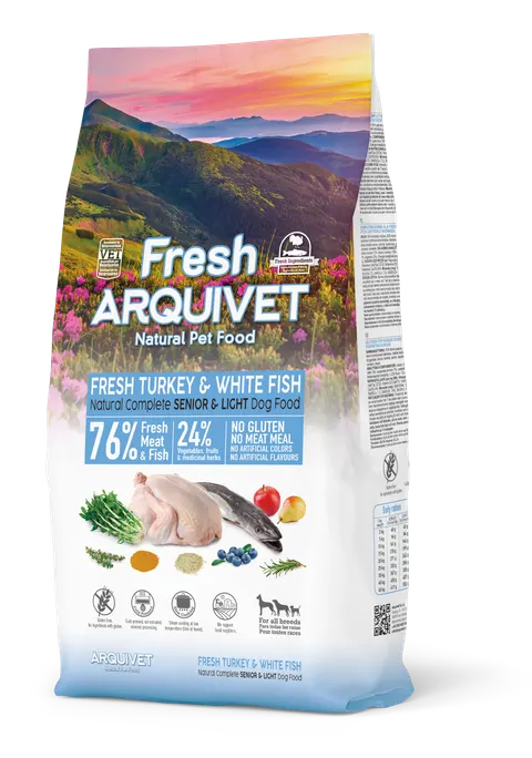 ARQUIVET FRESH SENIOR & LIGHT Indyk i biała ryba 10 kg