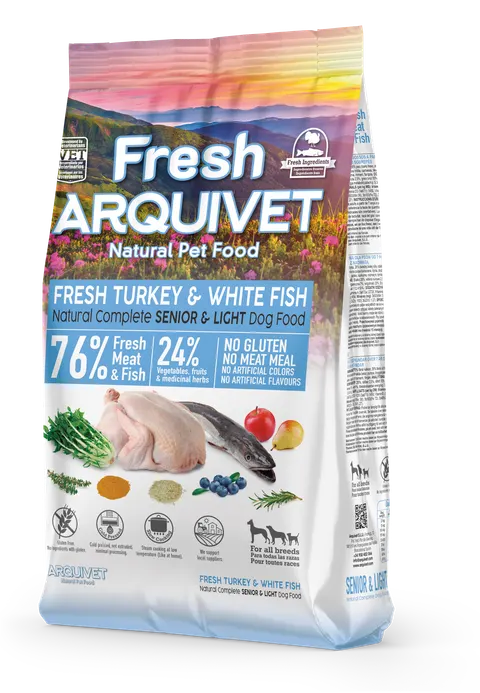ARQUIVET FRESH SENIOR & LIGHT Indyk i biała ryba 2,5 kg