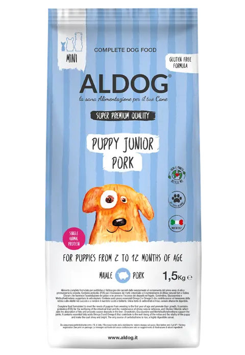 ALDOG PUPPY Pork MINI karma monobiałkowa wieprzowina 1,5 KG