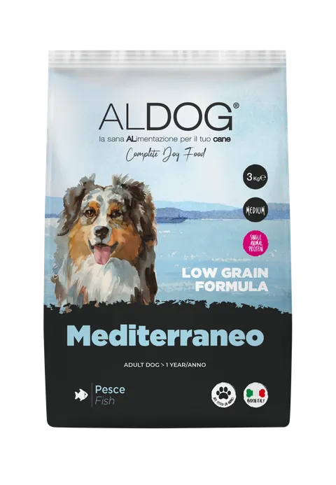 ALDOG Low Grain MEDITERRANEO karma monobiałkowa - ryba 3 kg