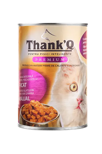THANK'Q KOT z wątróbką w puszce dla kotów 415g