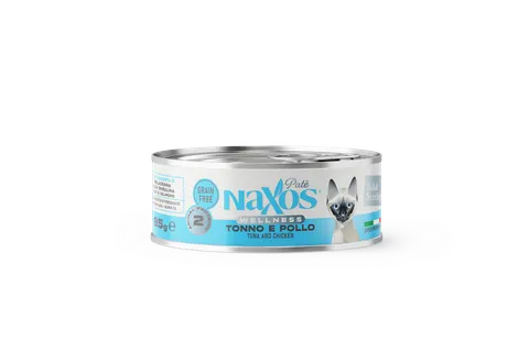 NAXOS CAT STERILIZED - tuńczyk i kurczak - puszka dla kotów sterylizowanych 85g