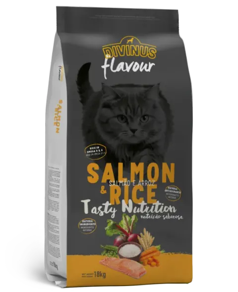 Divinus FLAVOUR CAT - łosoś z ryżem 18KG
