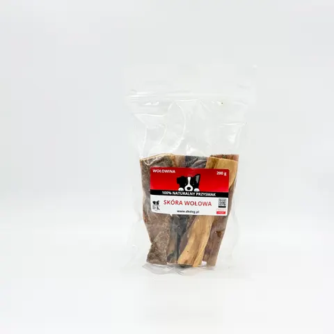 DK DOG - Suszona skóra wołowa 200g