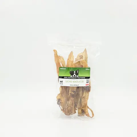 DK DOG - Ucho królika bez sierści 100g