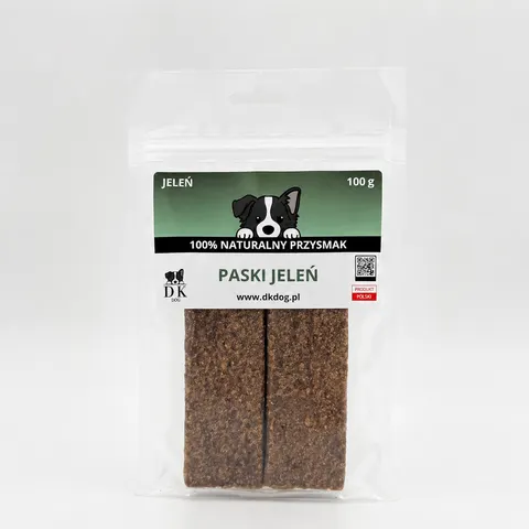 DK DOG - Paski Jeleń - przysmak 100g