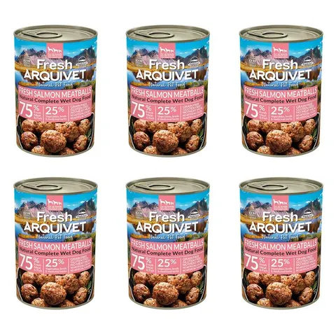 Arquivet Fresh klopsiki z łososiem, marchewką i groszkiem 6x400g