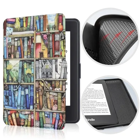 Etui Kindle Paperwhite 1/2/3 silikonowy tył wzory Kolor: 39. Bookshelf