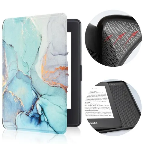 Etui Kindle Paperwhite 1/2/3 silikonowy tył wzory Kolor: 42. Blue marble