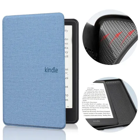 Etui Kindle Paperwhite 5 (11 generacja) silikonowy tył 6,8" tekstura Kolor: jasnoniebieski