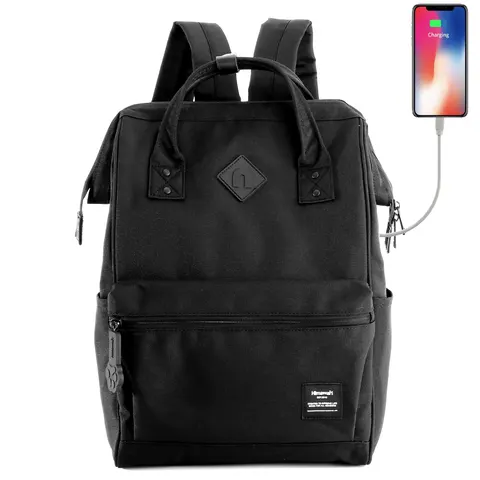 Plecak Himawari 9004 na laptopa 15,6" z USB Kolor: 7. czarny